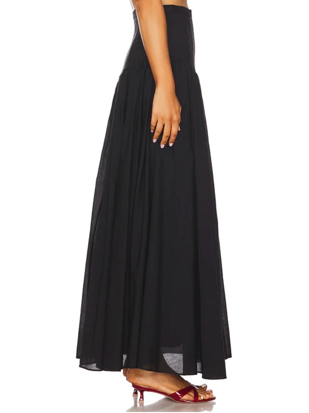 NWOT- Bardot Amorette Cotton Maxi Skirt in Black, size Small - Picture 3 of 12
